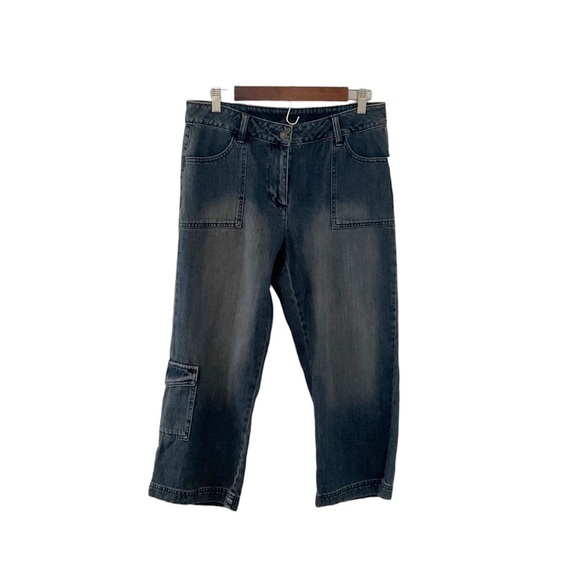 First Issue Key Crop Pant Wide Leg Cargo Jeans Size 8 - Picture 1 of 6